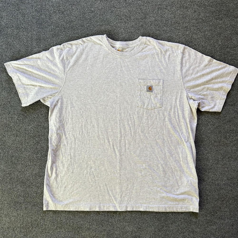 Carhartt‎ Shirt Mens 3XL Ash Gray K87 Workwear Pocket Original Fit Short Sleeve